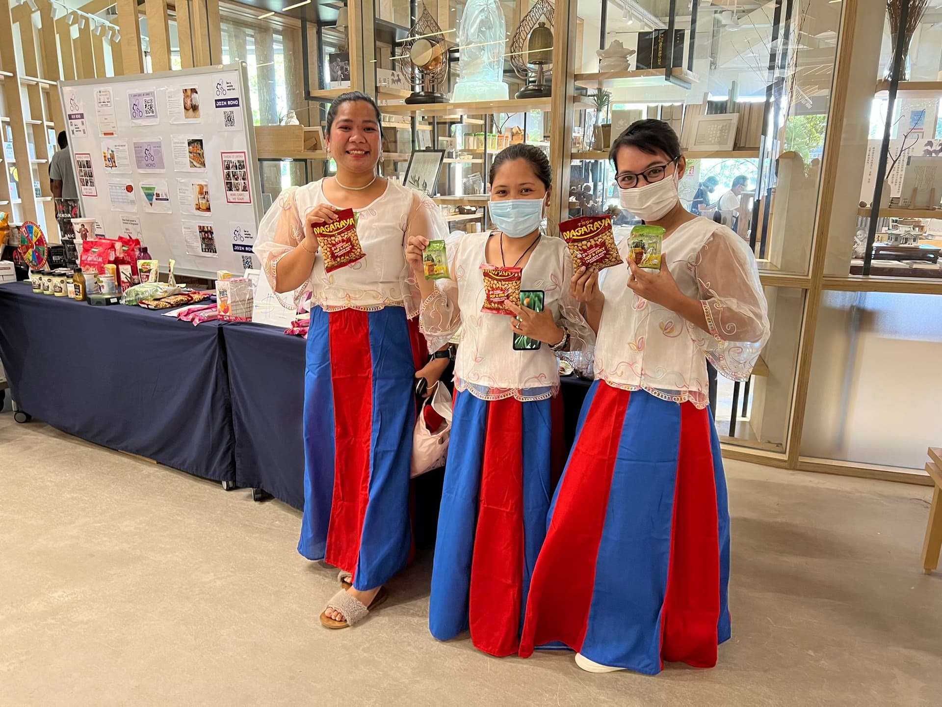Migrant workers at the exhibition