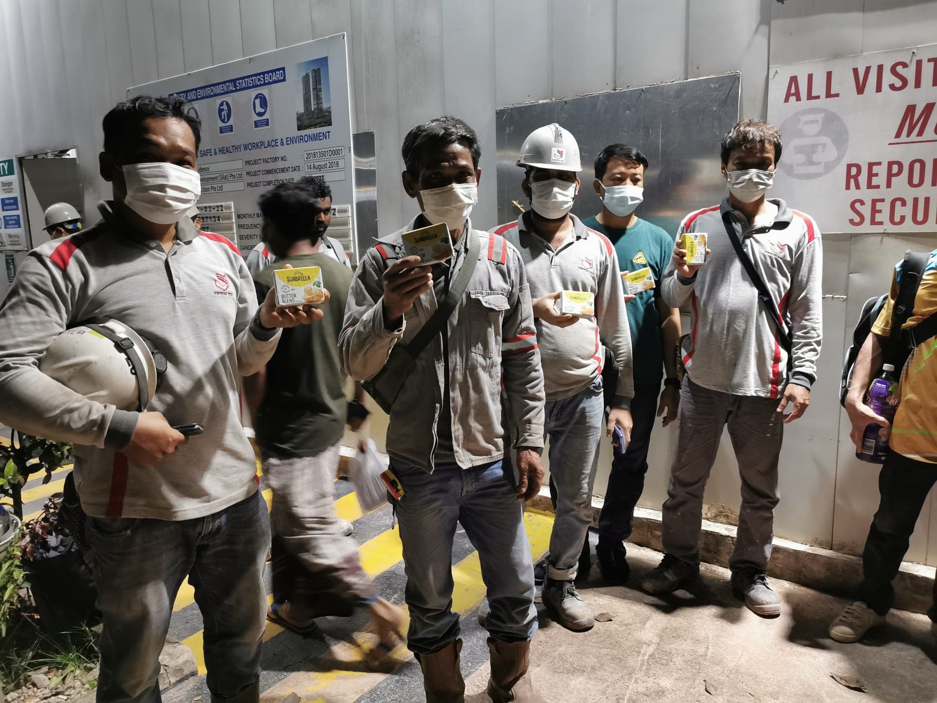 Sharing Sunbrella butter with foreign workers