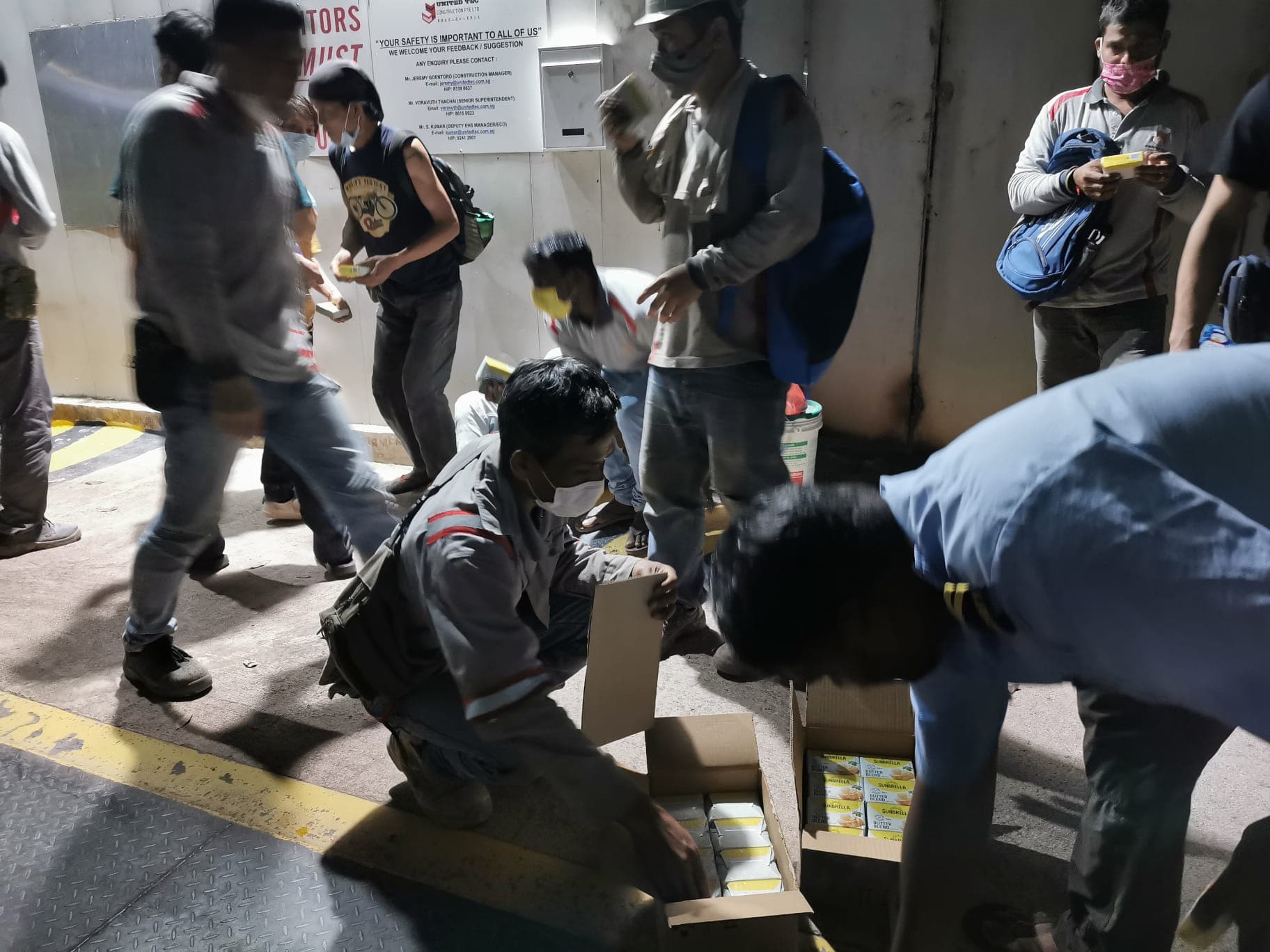 Food distribution for foreign workers